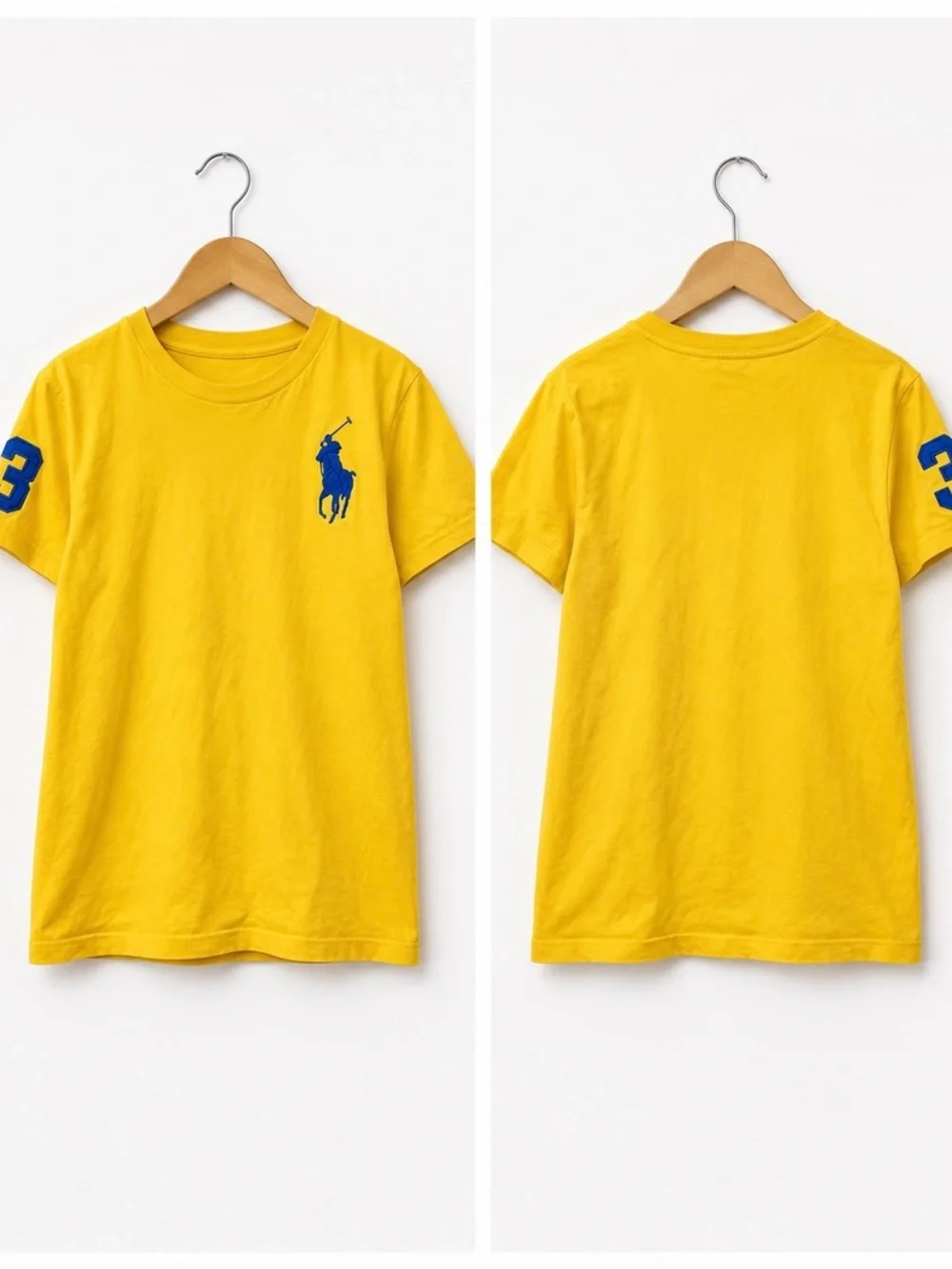 Polo Ralph Lauren Boys Yellow Big Pony Graphic T-Shirt Size